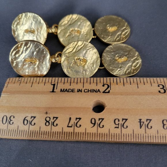 Womens Gold Tone Shiny Three Coin Fashion Dangle Clip On Earrings 2 1/2 in - Picture 6 of 6